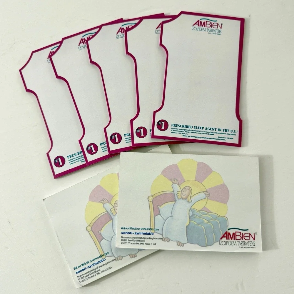 VTG Ambien Sticky Note Pads Lot 2000 2002 Pharmaceutical Drug Rep Advertising